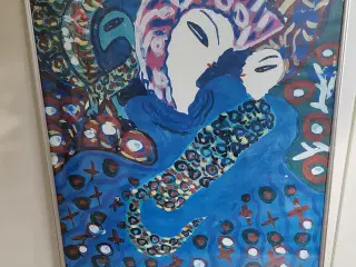 Woman and child in blue, Baya Mahieddine