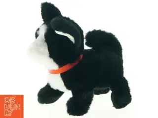 Sort-hvid tøjkat med rødt halsbånd fra Happy Pets (str. Mængde. 19 cm)