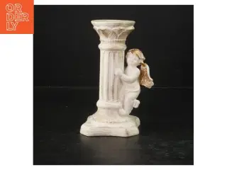 Keramiklysestage med englemotiv (str. 16 cm)