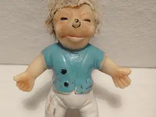 2 stk Mecki pindsvinedukker i gummi. Ca 1970