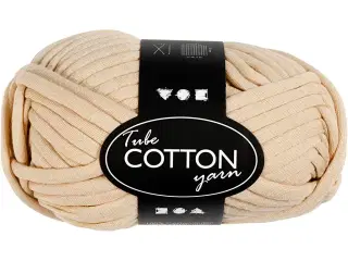 Tubegarn, L: 45 M, beige, 100g/ 1 ngl.