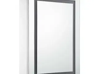 Badeværelsesskab med spejl + LED-lys 50x13x70 cm