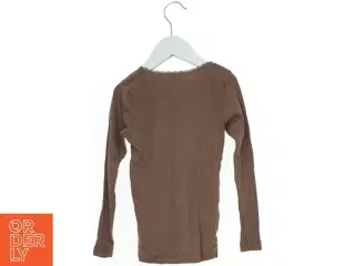 Brun langærmet bluse med blondekant fra Name It (str. 110)