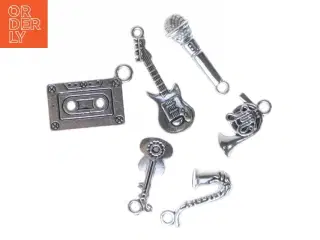 Sæt med musikinstrument charms (str. 1-3 cm)