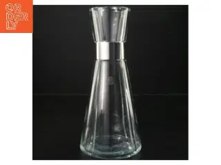 ROSENDSHL Glaskaraffel med metalbånd fra Rosendahl (str. Ø 8 cm løngde 26 cm)