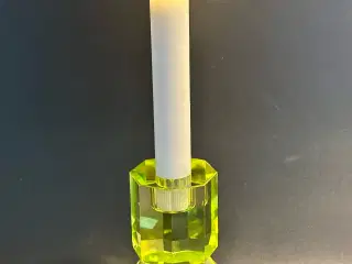 Tre ubrugte C’EST BON lysestager af massiv krystal