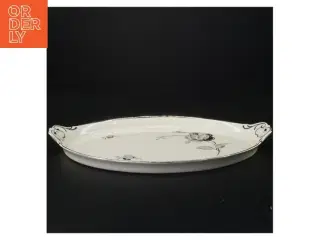 Ovalt fad med dekorative elementer fra Københavns Porcellains Maleri (str. 30 x 19 cm)