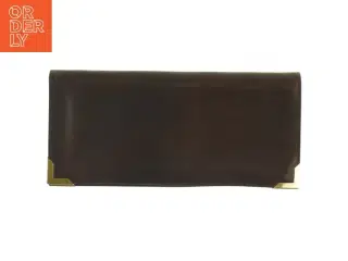 Brun Vintage læder Clutch med guld detaljer (str. 27 x 13 cm)