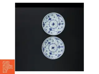 Sæt med porcelænskopper og underkopper, musselmalede, fra Royal Copenhagen (str. Ø 13,5 cm)