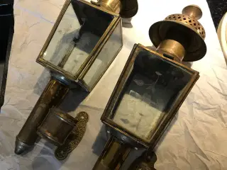 2 antikke messing lanterner