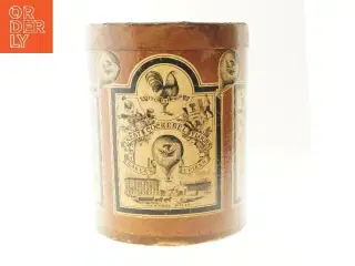 Vintage kagedåse med låg (str. Ø 32x14 cm)