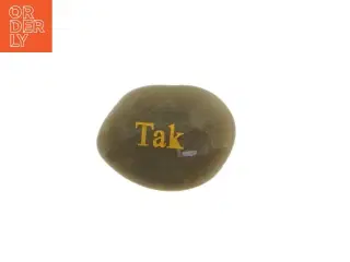 Dekorativ sten med indgraveret tak (str. 4,5 x 3,5 cm)