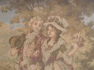 2 gamle romantiske franske motiver broderet/vævet