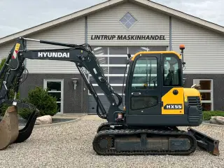 Hyundai HX55 Med Hydrema skifte og centralsmørring og grab-klo på. Udlejes, også med forkøbsret.