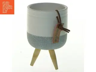 Keramisk vase på trefod fra Nature (str. 11x7 cm)