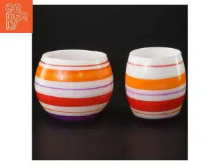 Farverige stribede vaser (str. 9,5 & 9 cm)