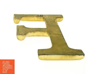 F guld 3D skilte bogstav med Ophæng til dekoration (str. 30 x 14 x 2 cm)