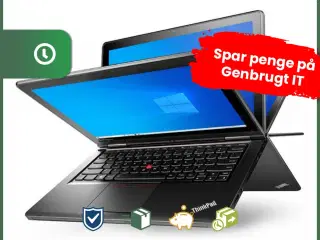 12" Lenovo Thinkpad Yoga 12 - Intel i3 5005U 2.0GHz 256GB SSD 4GB Win10 Pro - Touch - Grade B - bærbar computer