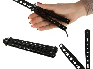 Trænings-butterflykniv – stump øvekniv i metal (10 cm klinge)