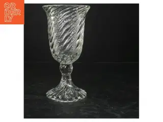 Glasvase med snoet design (str. 23x12 cm)