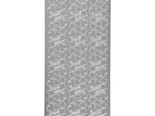 Sølv Folie Stickers med Blade - 10x23 cm