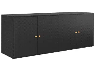 Opbevaringsskab til haven 198x55,5x80 cm polyrattan sort