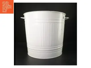 Hvid metalemaile spand fra IKEA (str. Ø. 32 cm. længde, 30 cm)
