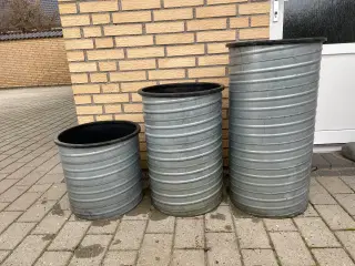 Alluminiumsrør 3 stk med sorte plastbaljer til at 