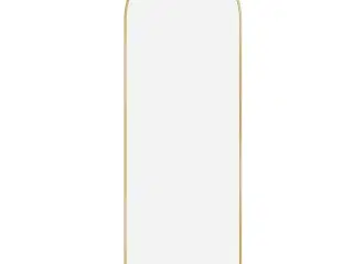 Buet gulvspejl 160 × 50 cm med stander – hærdet glas, aluminium, lys guld