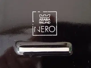 arabia tallerken 4kantet sort porcelæn fest