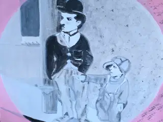 Akrylmaleri 60x80. Chaplin.