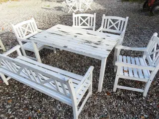 Havebord med bænk og 4 stk. stole JUTLANDIA