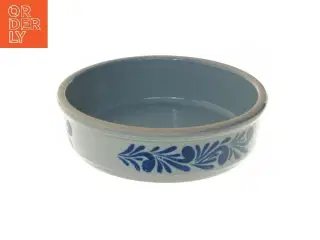 Keramisk skål med blåt mønster (str. Ø 17,5 cm)
