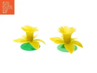 Gamle Blomster lysestager, gul (str. 5 cm)