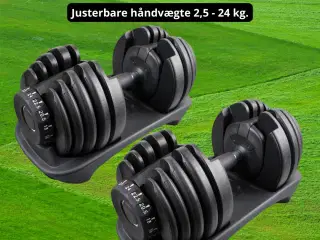 2 x 24 kg. Justerbare Håndvægte - Helt nye