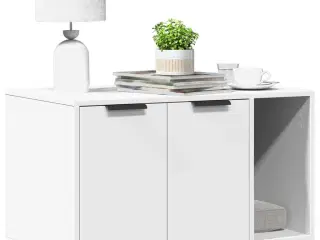Toiletskjuler til kattebakke 80x50x45 cm konstrueret træ hvid