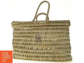 Flettet kurvetaske med håndtag (str. 40x25x30 cm)