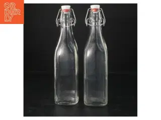 2 Glasflasker med patentlåg (str. 26 cm)