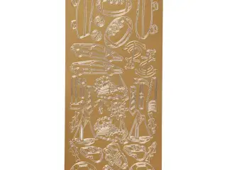 Stickers, sport, ark 10x23 cm, guld, 1 ark