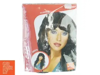 Lang sort paryk i emballage fra The Wig Collection (str. 25 x 20 cm)