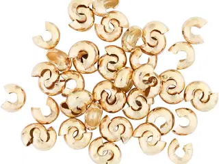 Knudeskjulere til elastik, diam. 5 mm, forgyldt, 500stk./ 1 pk.