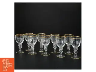 Sæt med 10 snapsglas fra Lyngby Glas"måge"