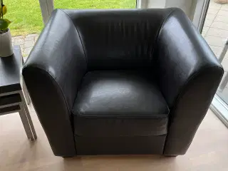 Lænestole i brunt læder
