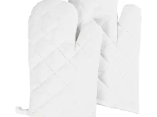 Rummelige ovnhandsker i hvid - 2 stk. 18x28 cm