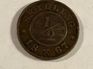 1/2 Skilling 1867 Norge