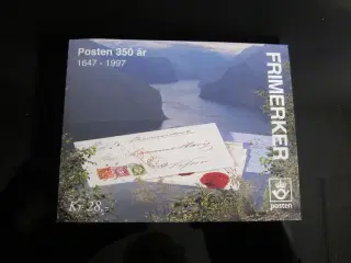 Norge Posten 350 år frimærkehæfte stemplet.