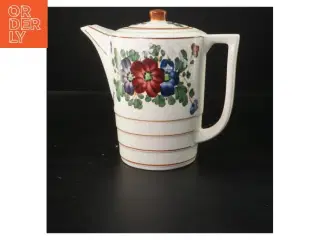 Porcelænskande med blomsterdekoration (str. 19x21 cm)