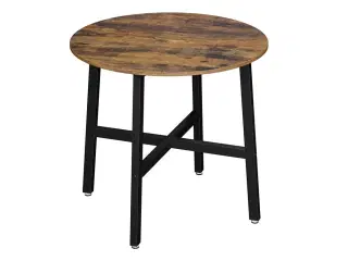 Spisebord rundt – VASAGLE 80 × 75 cm, industrielt, rustik brun/sort