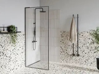 DWA305 Glasvæg Walk-in Gunmetal profiler 800mm