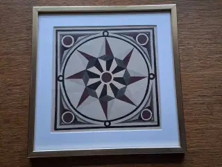 GERTRUD WULFF: Akvarel - KompasRose. 